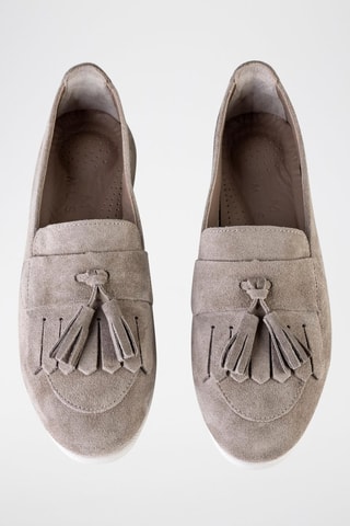 Mocassins en cuir - Beige et blanc