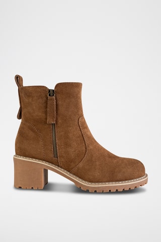 Nubuck Enkellaarzen Camel - Bruin