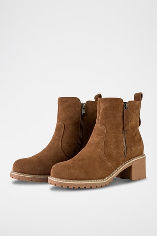 Nubuck Enkellaarzen Camel - Bruin