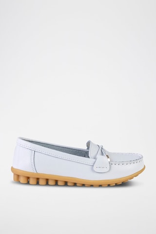 Mocassins en cuir - Beige et blanc