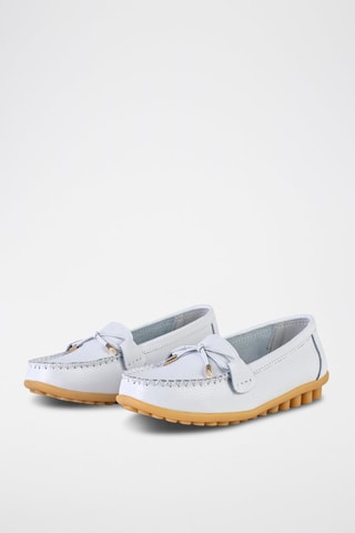 Mocassins en cuir - Beige et blanc