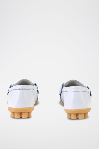 Mocassins en cuir - Beige et blanc