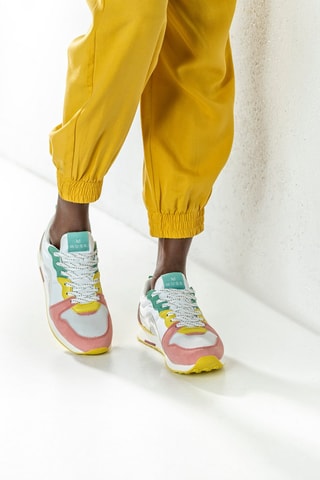 Sneakers Wit en Roze - Wit en geel