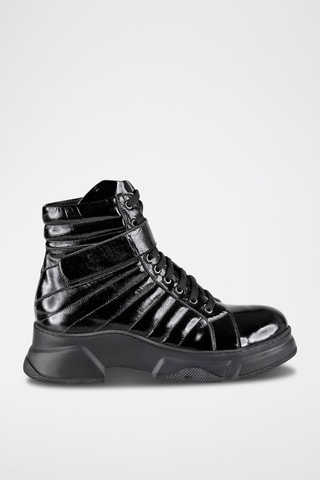 Bottines en cuir verni - Noir