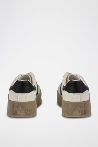 Sneakers plateformes - Beige, blanc et noir