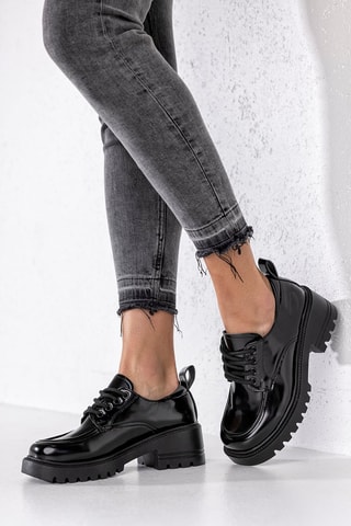 Gelakte Mocassins  Zwart - Zwart