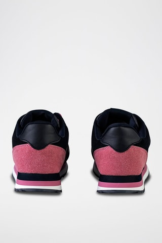 Wedge Sneakers Marineblauw en Roze - Zwart