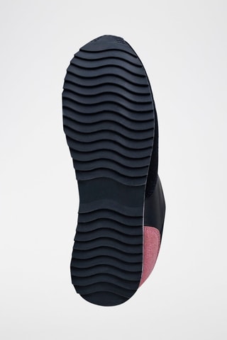 Wedge Sneakers Marineblauw en Roze - Zwart