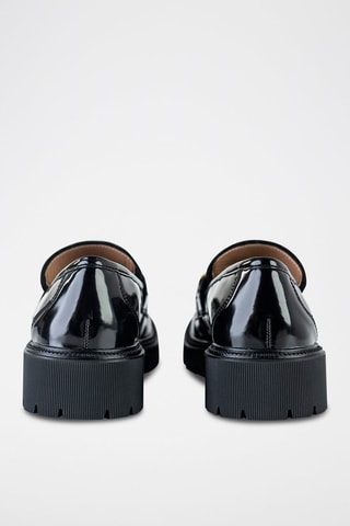 Mocassins vernis - Noir et doré