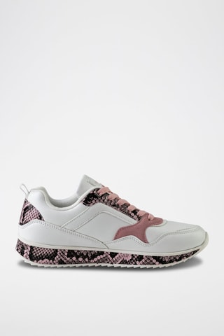 Wedge Sneakers Wit en Roze - Wit