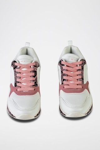 Wedge Sneakers Wit en Roze - Wit
