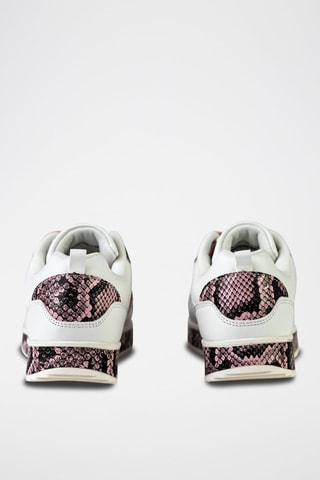 Wedge Sneakers Wit en Roze - Wit