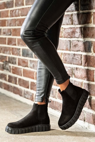 Bottines Chelsea en nubuck - Noir