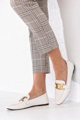Mocassins  Wit - Beige
