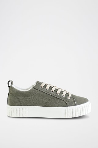 Platform Sneakers Donkergroen - Groen