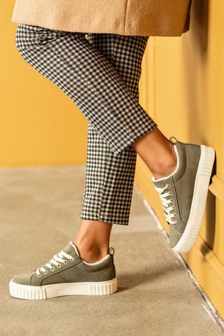 Platform Sneakers Donkergroen - Groen