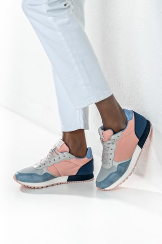 Sneakers Perzikkleurig en Blauw - Roze