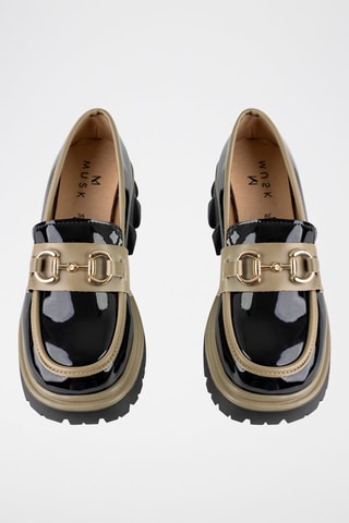 Mocassins  Zwart en Kaki - Zwart