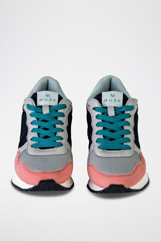 Sneakers Beige en Zwart - Grijs