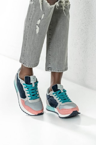 Sneakers Beige en Zwart - Grijs