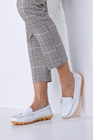 Mocassins en cuir - Blanc
