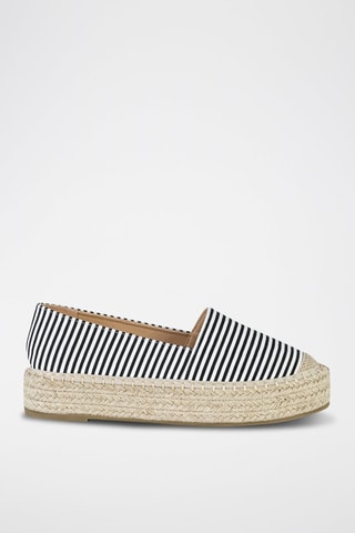 Platform Espadrilles Zwart en Wit - Grijs