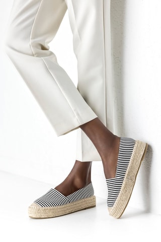 Platform Espadrilles Zwart en Wit - Grijs