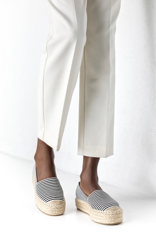 Platform Espadrilles Zwart en Wit - Grijs