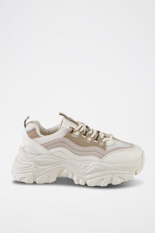 Platform Sneakers  Wit en Beige - Wit