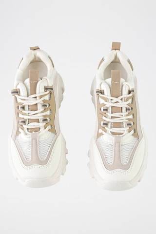 Platform Sneakers  Wit en Beige - Wit