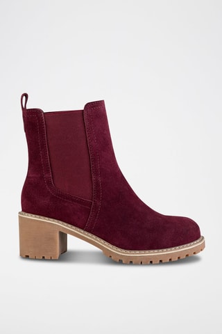 Nubuck Chelsea Boots Bordeauxrood - Rood