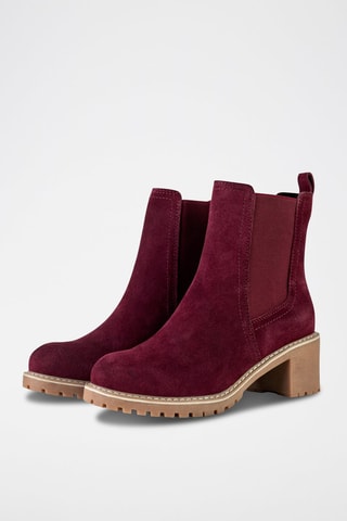 Nubuck Chelsea Boots Bordeauxrood - Rood