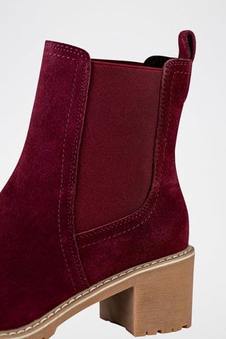 Nubuck Chelsea Boots Bordeauxrood - Rood