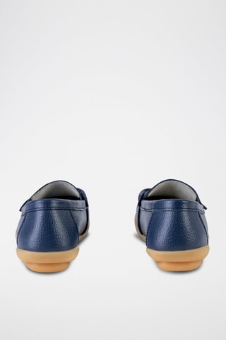 Mocassins en cuir - Beige et bleu
