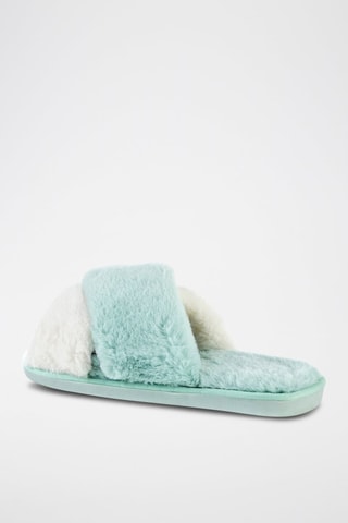Gevoerde Muiltjes Emery Turquoise - Blauw