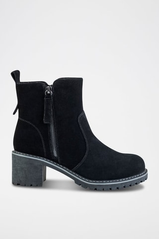 Nubuck Enkellaarzen Zwart - Zwart