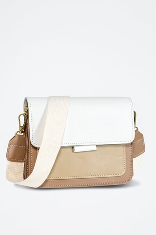 Schoudertas - Wit en Beige - Beige en wit