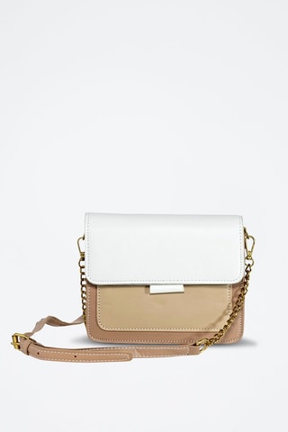 Schoudertas - Wit en Beige - Beige en wit
