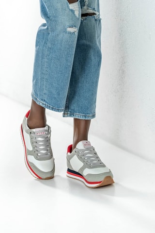 Wedge Sneakers Wit en Grijs - Grijs