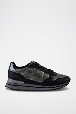 Wedge Sneakers Zwart en Zilverkleurig - Zwart