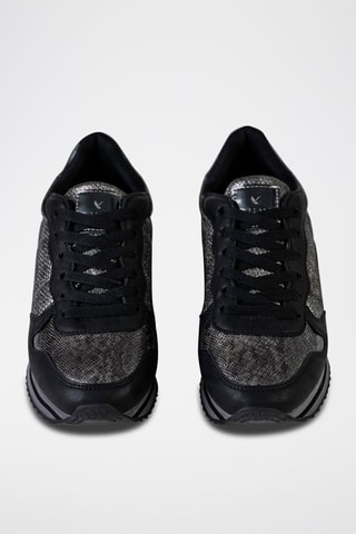 Wedge Sneakers Zwart en Zilverkleurig - Zwart