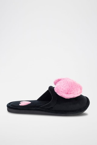 Pantoffels Charlotte  Zwart en Roze - Zwart en roze