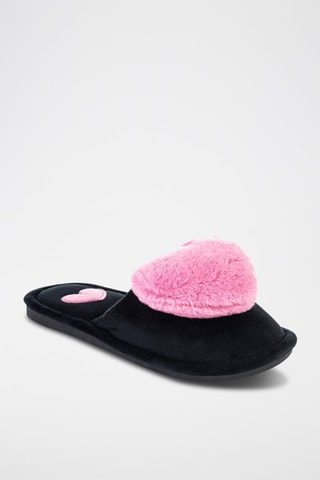Pantoffels Charlotte  Zwart en Roze - Zwart en roze