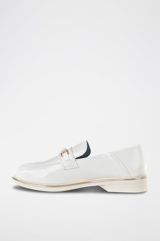 Gelakte Mocassins Ecru - Wit