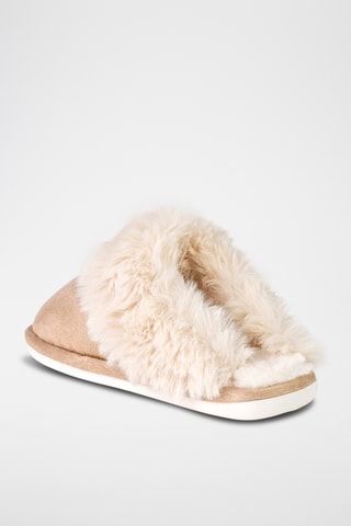 Pantoufles fourrées Elaine - Beige