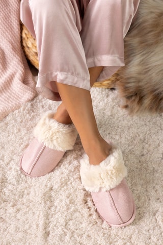 Pantoufles fourrées Elaine - Rose