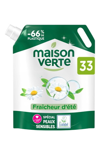 5 x Recharge lessive détachante Fraîcheur d'été Maison Verte - 33 lavages - 1,48 l