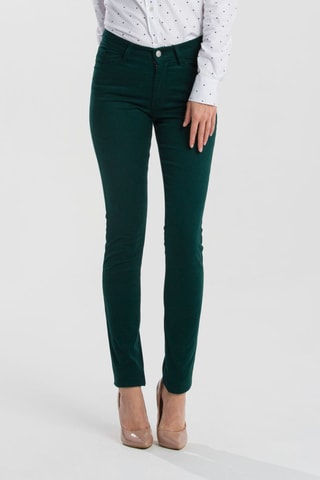 Pantalon skinny taille haute - Vert foncé