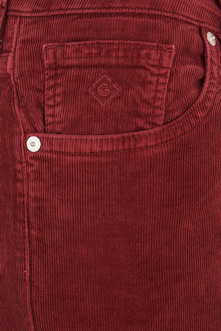 Pantalon slim en velours - Rouge