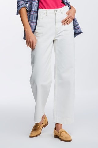 Jean wide legs taille haute - Ecru